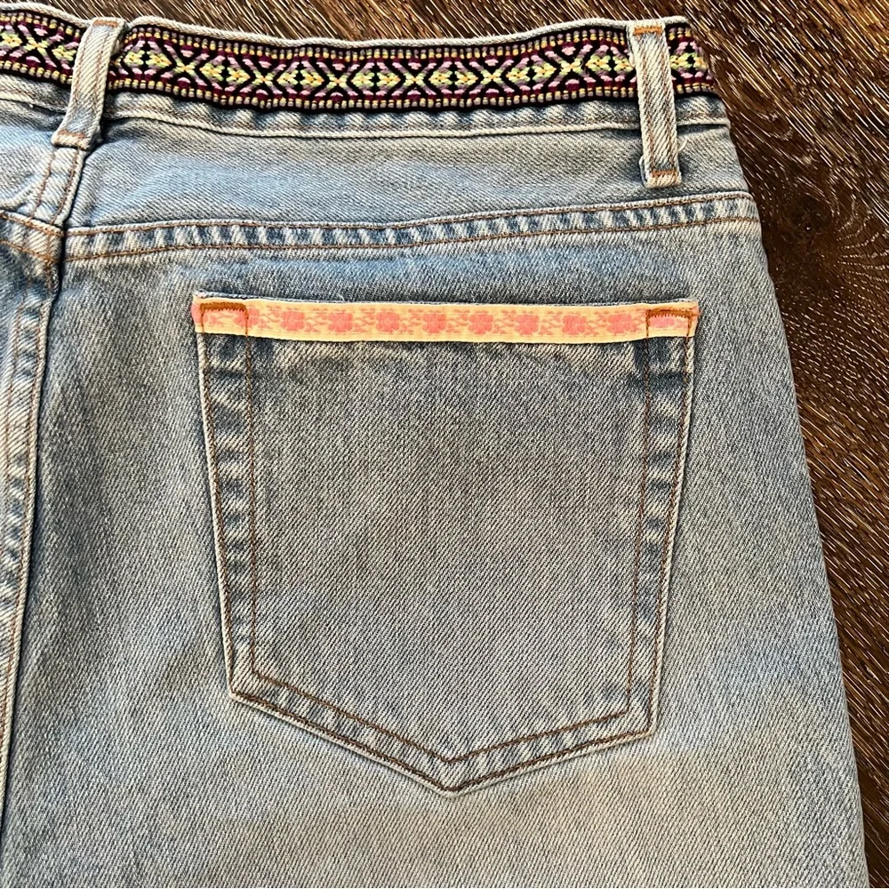 Vintage GUESS Light Wash Embroidered Distressed Women’s Jeans Sz 32 Made In USA - Picture 5 of 15